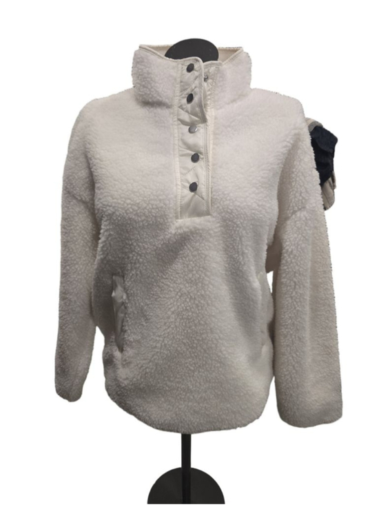 Athleta Tops - Athleta White Sherpa Pullover Jacket Size Large